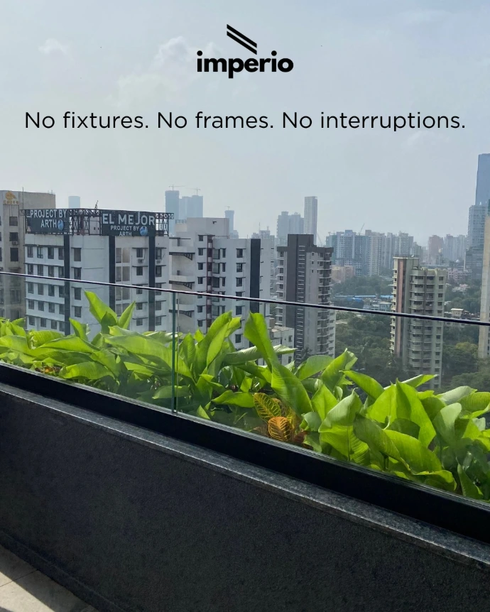 Glass railing for terrace