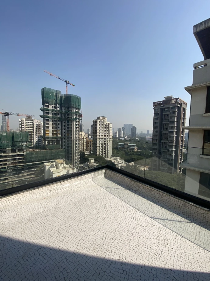 Glass railing for terrace